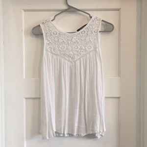 White Top with Lace Detail